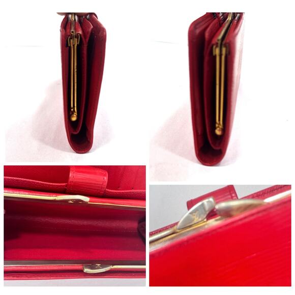 Louis Vuitton Red Epi French Purse Kiss Lock RARE Long Wallet – With COA - Picture 3 of 11
